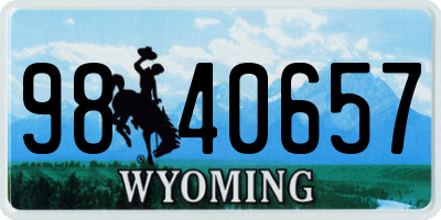 WY license plate 9840657
