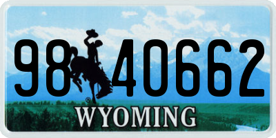 WY license plate 9840662