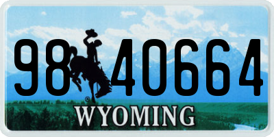 WY license plate 9840664