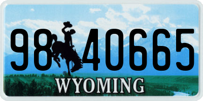WY license plate 9840665