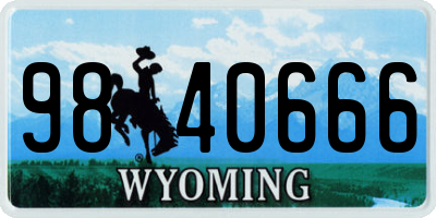 WY license plate 9840666