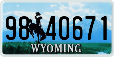 WY license plate 9840671