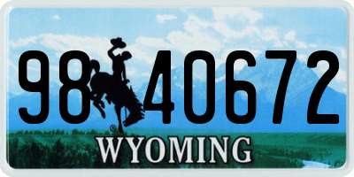 WY license plate 9840672
