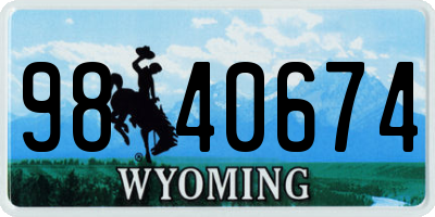 WY license plate 9840674