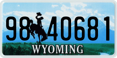 WY license plate 9840681