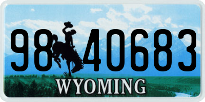 WY license plate 9840683