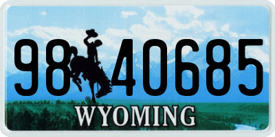 WY license plate 9840685