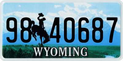 WY license plate 9840687