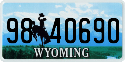 WY license plate 9840690