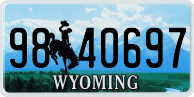 WY license plate 9840697
