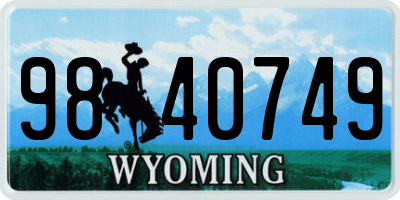 WY license plate 9840749