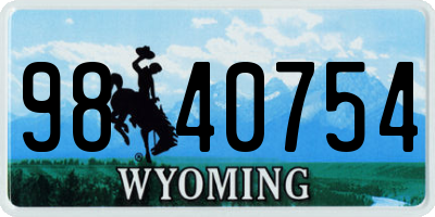 WY license plate 9840754