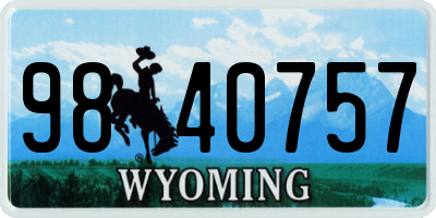 WY license plate 9840757