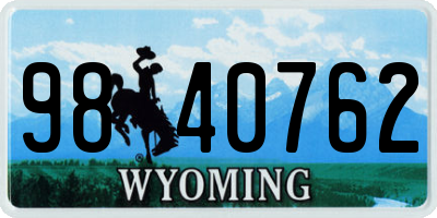 WY license plate 9840762