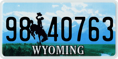 WY license plate 9840763