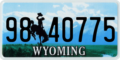 WY license plate 9840775