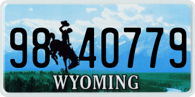 WY license plate 9840779