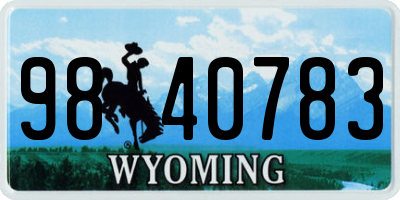 WY license plate 9840783