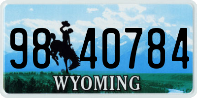 WY license plate 9840784