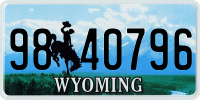 WY license plate 9840796