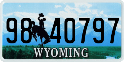 WY license plate 9840797
