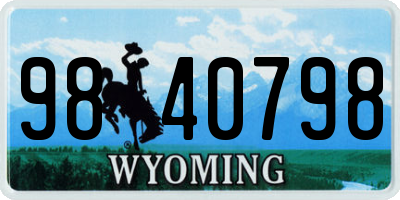 WY license plate 9840798