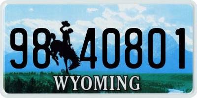 WY license plate 9840801