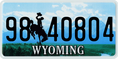 WY license plate 9840804