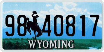 WY license plate 9840817