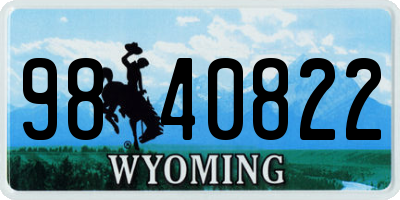 WY license plate 9840822