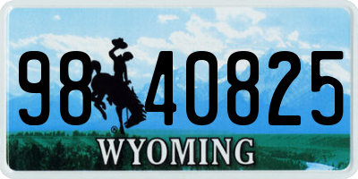 WY license plate 9840825