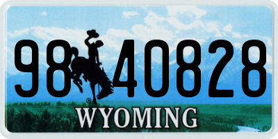 WY license plate 9840828