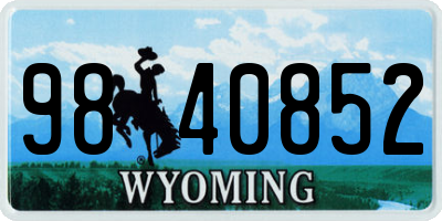WY license plate 9840852