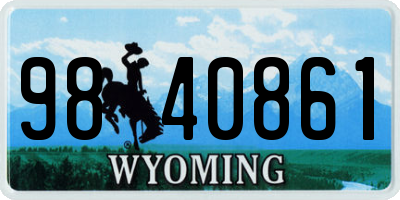 WY license plate 9840861