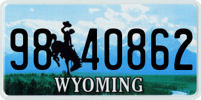 WY license plate 9840862
