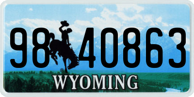 WY license plate 9840863
