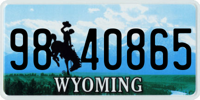 WY license plate 9840865