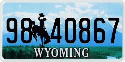 WY license plate 9840867