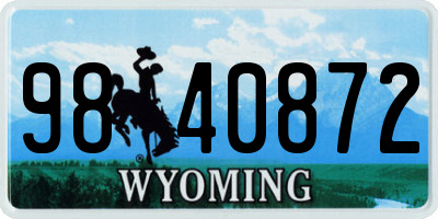 WY license plate 9840872