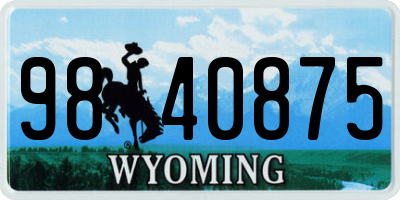 WY license plate 9840875