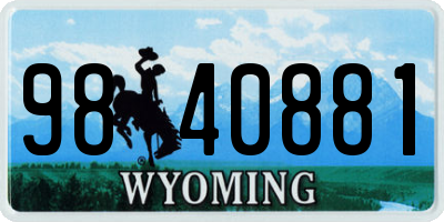 WY license plate 9840881