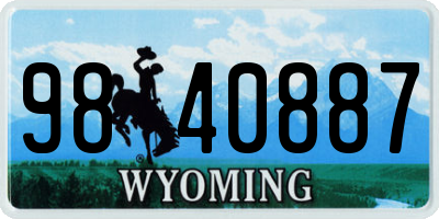 WY license plate 9840887