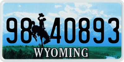 WY license plate 9840893