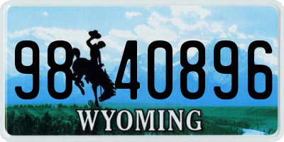 WY license plate 9840896