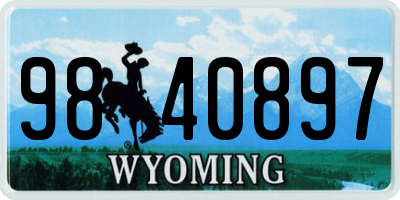 WY license plate 9840897