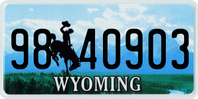 WY license plate 9840903