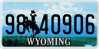 WY license plate 9840906