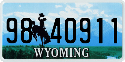 WY license plate 9840911
