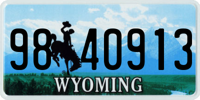 WY license plate 9840913