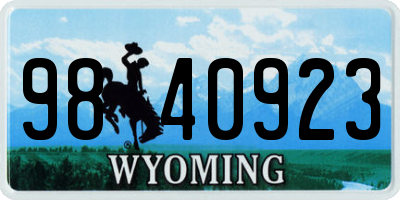 WY license plate 9840923